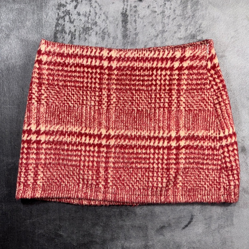 Perfectly Priscilla Line Leader Plaid Skirt Wine Red Cream 3XL NWT